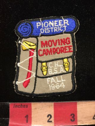 Vtg 1964 Pioneer District Moving Camporee Cic Council Boy Scouts Patch 86g