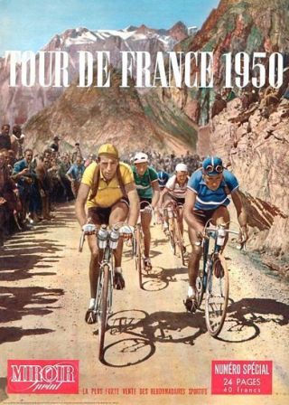 Vintage 1950 Tour De France Cycling Poster A3 Print