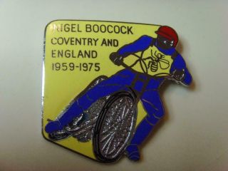 Vintage Speedway Pin Badge Nigel Boocock Coventry And England 1959 - 1975