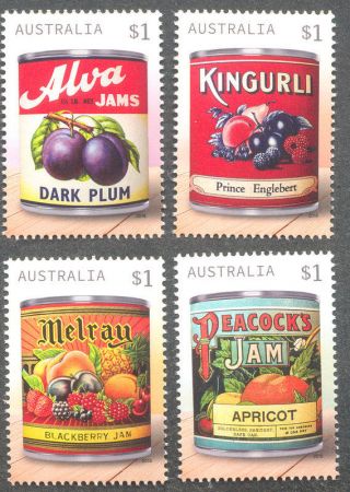 Australia - Vintage Jam Labels - Gummed Set Mnh - 2018