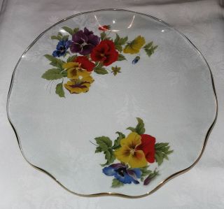 Vintage Retro 1970s Glass Plate Floral Design
