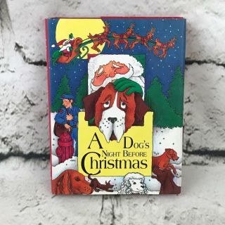 Vintage 1996 A Dog’s Night Before Christmas Holiday Hardcover Mini Picture Book