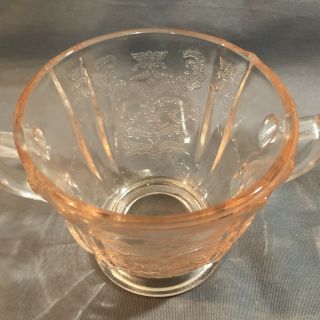 Vintage Pink Depression Recollection Glass Federal Glass Madrid Creamer Sugar 3