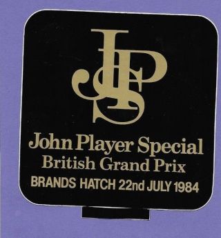 Jps Brands Hatch 1984 Grand Prix F1 Vintage Old Motor Racing Sticker Hv