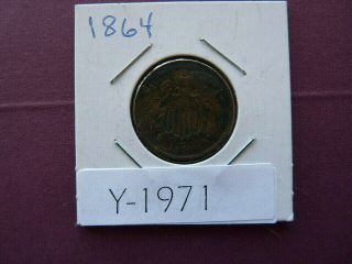 Vintage Usa 1864 2 Cent Y1971