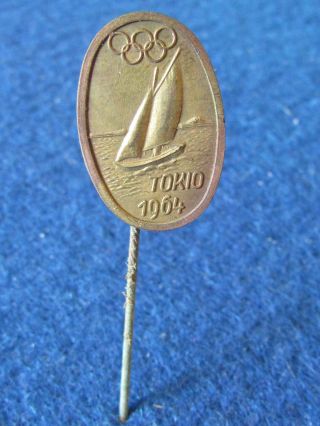 Vintage Stick Pin Badge - Tokyo Olympics 1964 - Sailing