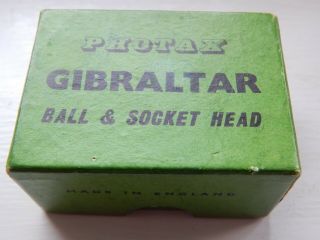 Vintage Boxed Photax Gibraltar Tripod Ball And Socket Head