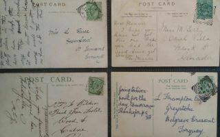 Vintage Printed Postcard Gb Ke Vii St Annes Sherbourne Calne Squared Circle Pm