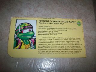 Teenage Mutant Ninja Turtles Vintage Sewer Cyclin Raph File Card