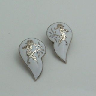 Sterling Silver/925 Vintage Teardrop Siam Clip Earring 3mm 1 " 9g Ej27 Lde7