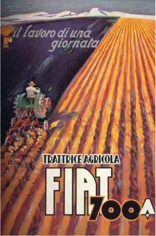 Vintage Fiat Tractor Advertisement Poster A3 Print