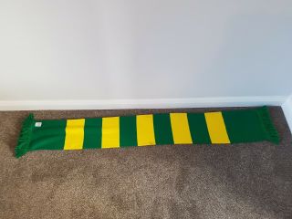 Green & Yellow Norwich Sporting Colors Football Vintage Scarf Soccer Bar 0175