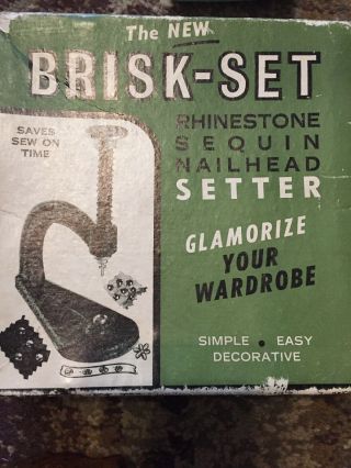 Vintage Brisk - Set - Rhinestone Sequin Nailhead Setter Jewelry Tool Crafts Art.
