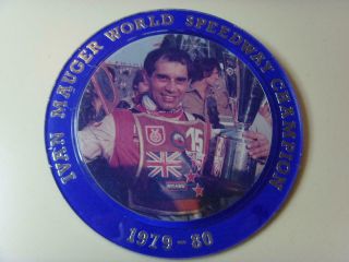 Vintage Speedway Pin Badge Ivan Mauger World Champion 1979 - 80