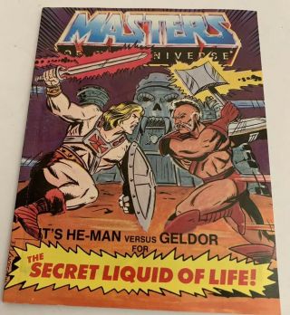 Vintage 1980s Motu Secret Liquid Of Life Masters Of The Universe Mini Comic Book