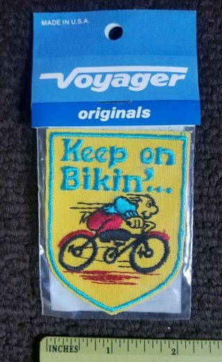 Vintage " Keep On Biking " Patch 1970s Bicycle From Usa Collectors Patch