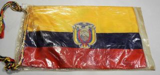 8 " By 5 " Small Flag Of Colombia Vintage With Tassels In Package