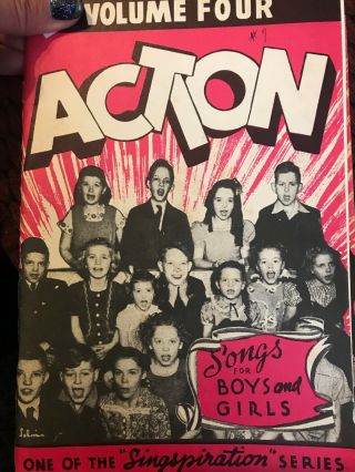 Action Songs For Boys And Girls Vol 4 Vintage Song Book 1955