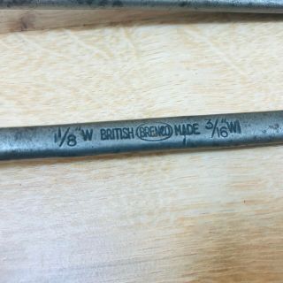 2 X VINTAGE BRENCO WHITWORTH RING SPANNERS - 1/8 
