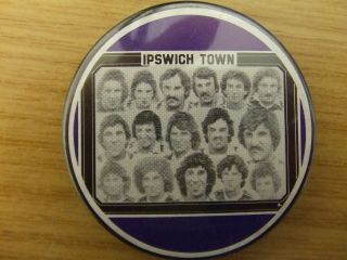 Ipswich Town Fc: Team Portrait Vintage Button Badge: Early 1980 