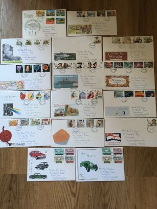 15 Vintage Royal Mail First Day Cover Envelopes With Inserts