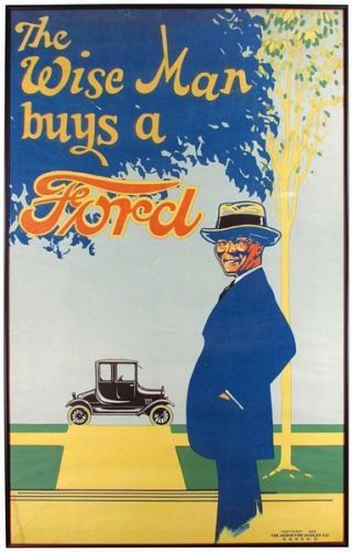 Vintage 1920s Ford Motor Car Advertisement Poster A3 Print