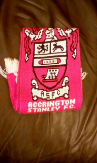 Official Accrington Stanley Fc Football Club Vintage Match Day Scarf Red White