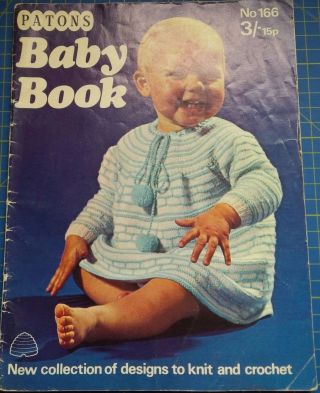 Vintage Patons Baby Book Crochet & Knitting Pattern Book 166