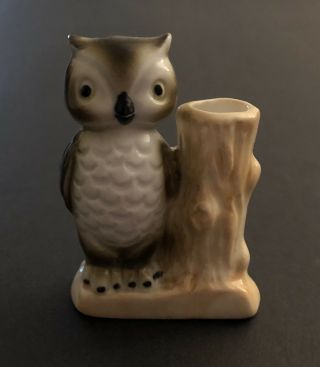 Vintage OWL Ceramic Toothpick Holder 2