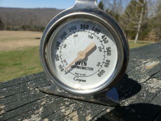 Vintage Oven Thermometer Cooper Stand Or Hang On Oven Rack