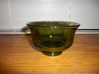 Vintage Olive Green Glass Bowl 3 " T X 5 " W