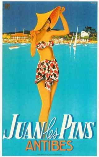Vintage French Antibes Tourism Poster A3 Print