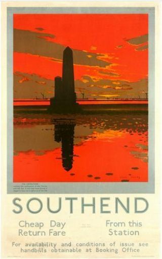 Vintage Lner Southend On Sea Crowstone Railway Poster Print A3/a4