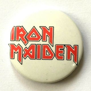 Iron Maiden - Old Og Vtg 1980`s Button Pin Badge 32mm Nwobhm