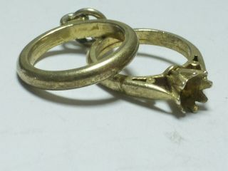 Vintage 9ct Gold On 925 Sterling Silver Charm Wedding & Engagement Ring 2.  1g G22