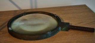 Large Vintage Brass Nautical Magnifying Glass
