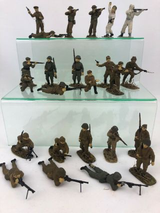 Vintage Airfix 1:32 Scale Painted British And Japanese Ww2 Plastic Soldiers