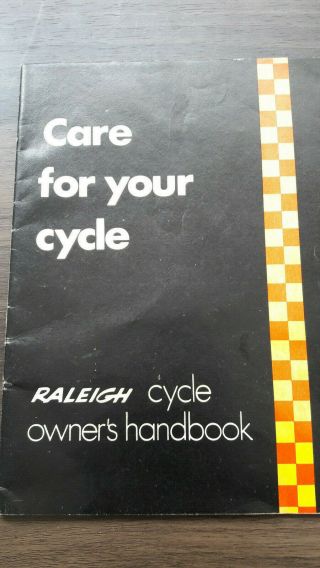 Vintage Raleigh Cycle Owners Handbook Care For Your Cycle 1970s Uk Check Cover