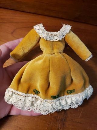 Dollhouse Miniature Artisan Velvet Dress Hand Sewn Late 70 