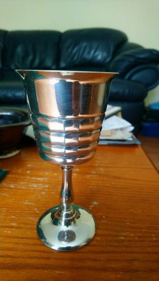 Vintage Silver Plate Goblet With A Decorstive Pattern