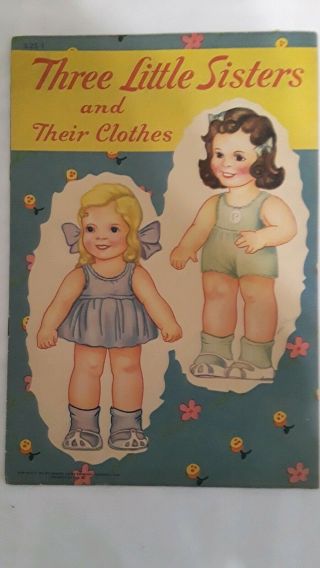 Three Little Sisters Paper Dolls Vintage 1944 Uncut