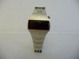 Vintage Pateau Ladies Red Led Digital Display Wrist Watch; 1970s Hong Kong