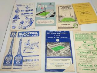 Vintage Football Programmes X 8 Newcastle Villa Everton Blackpool