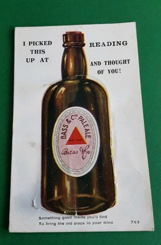 Vintage 1924 Bass & Co Pale Ale Beer Postcard Reading Brewery - Valentine 