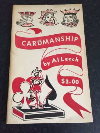 Rare Vintage Magic Trick Book Cardmanship By Al Leach