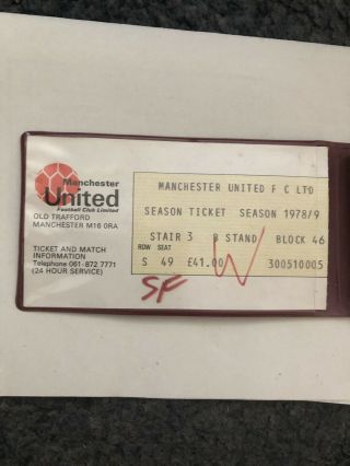 Man United - Vintage Season Ticket Book 78 / 79 Centenary Year 2