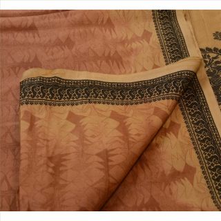 Tcw Vintage Saree 100 Pure Silk Woven Beige Fabric Baluchari Craft Sari 4