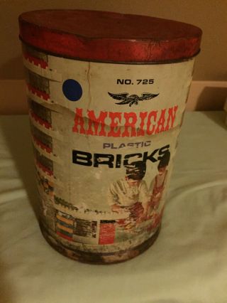 Vintage American Plastic Bricks In Can