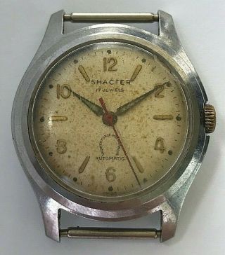 Vintage Shacter Eloga Stainless Steel Automatic Mens Watch,  As 1361n