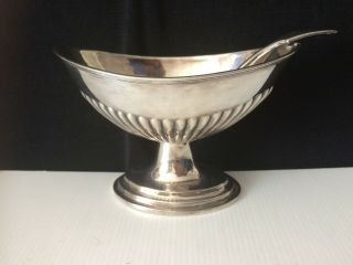 Vintage W H & S Silver Plated Sugar Bowl And Sifter Spoon